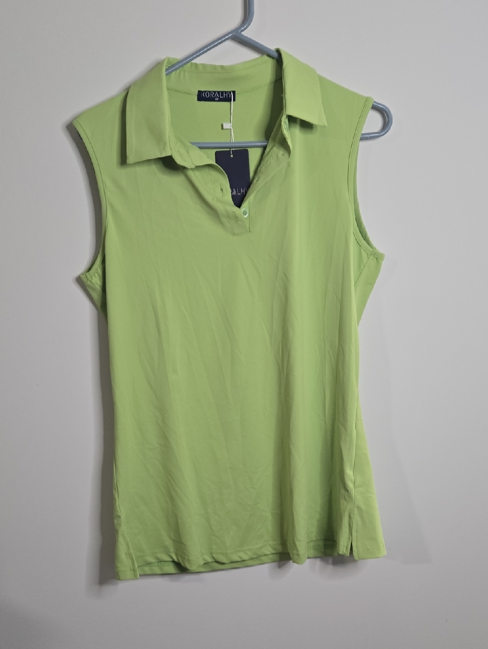 Koralhy M Lime Green Sleeveless Golf Polo Tank